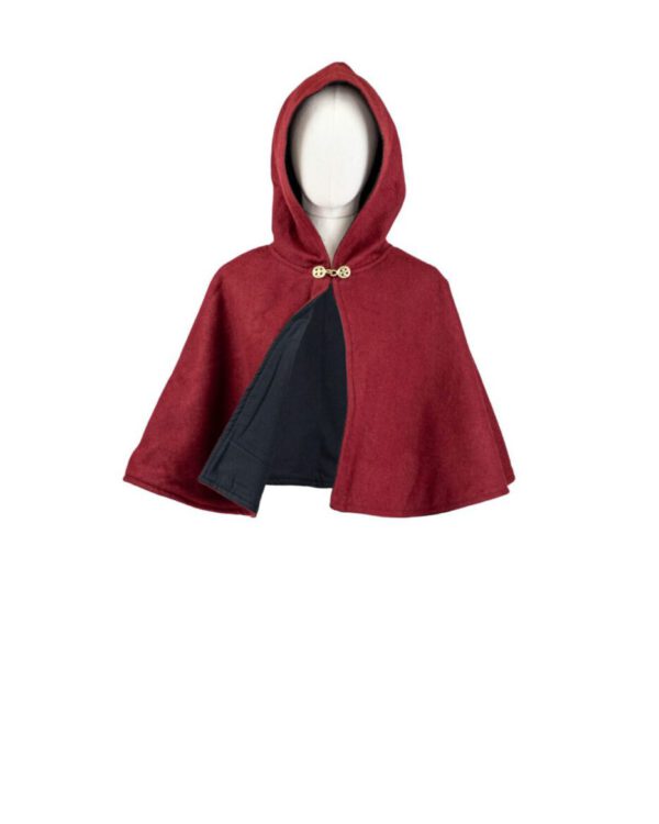 Cape / kurzer Umhang für Kinder Modell Robin – Rot, Einheitsgröße