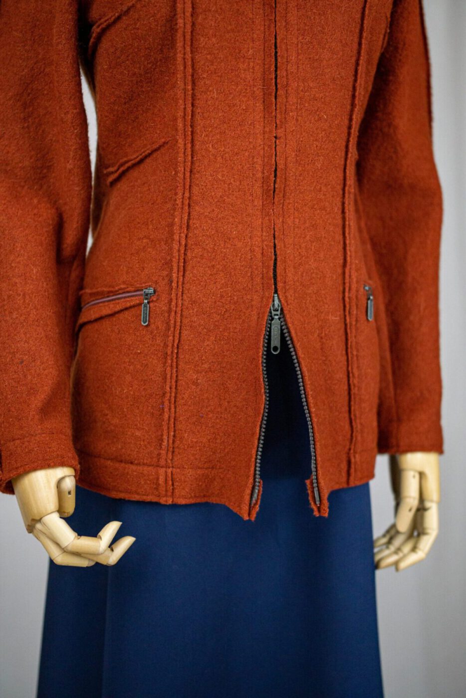 Fashionable woolen whale hooded jacket model Nele