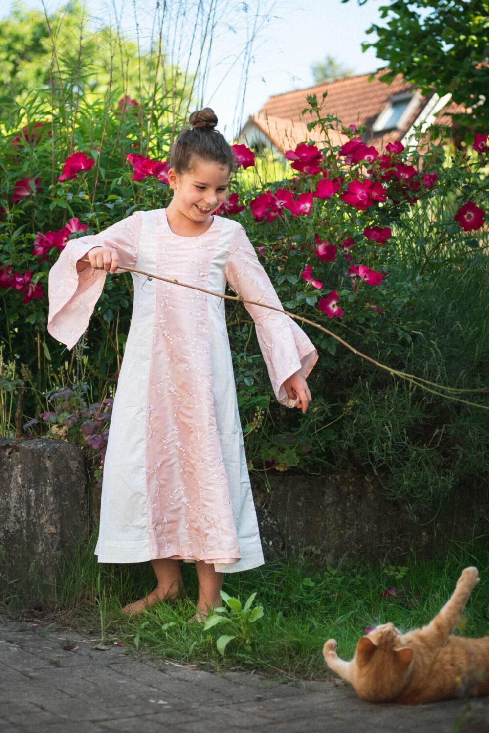 Mittelalterkleid aus Baumwolle für Kinder Modell Frida