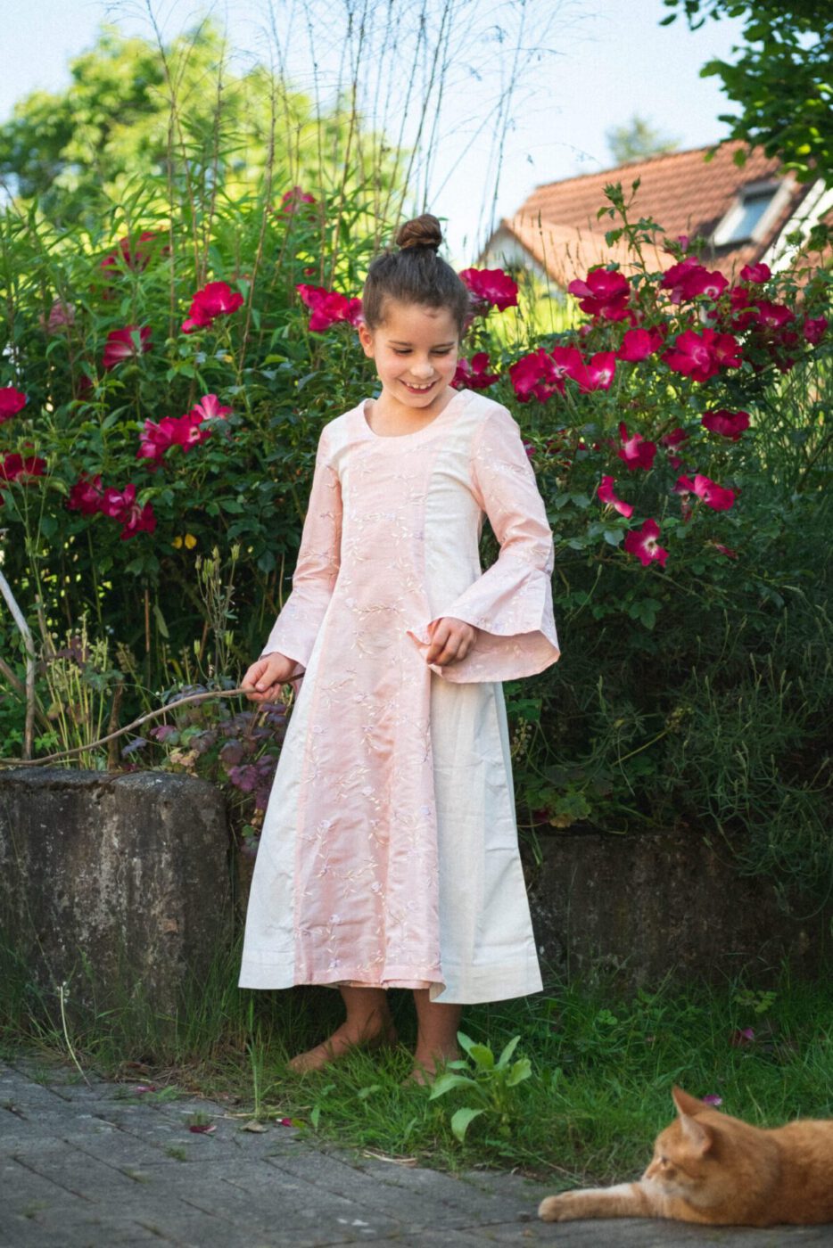 Mittelalterkleid aus Baumwolle für Kinder Modell Frida