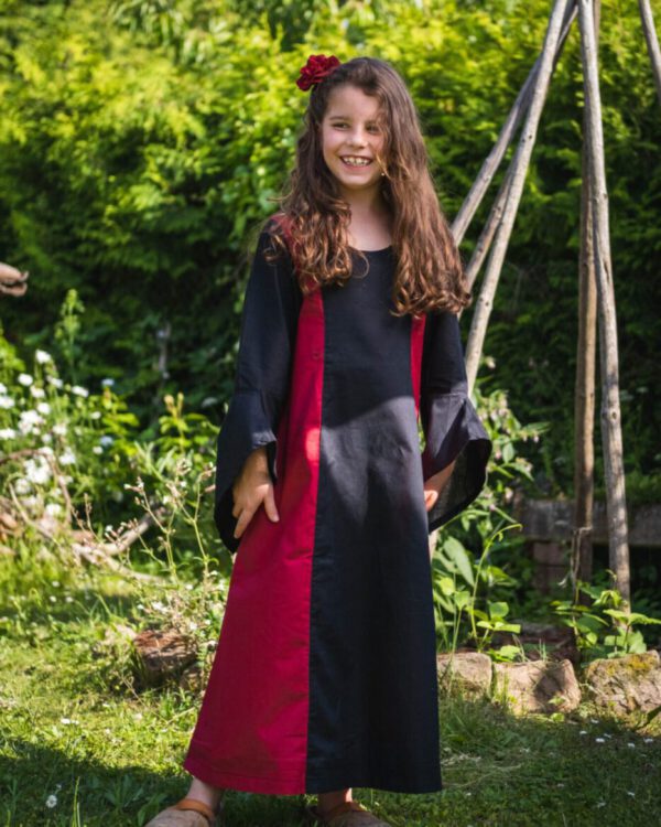 Medieval cotton dress for children model Frida