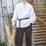 Renaissancehemd Piratenhemd mit spitzem Kragen Vincent - Thumbnail Image 2