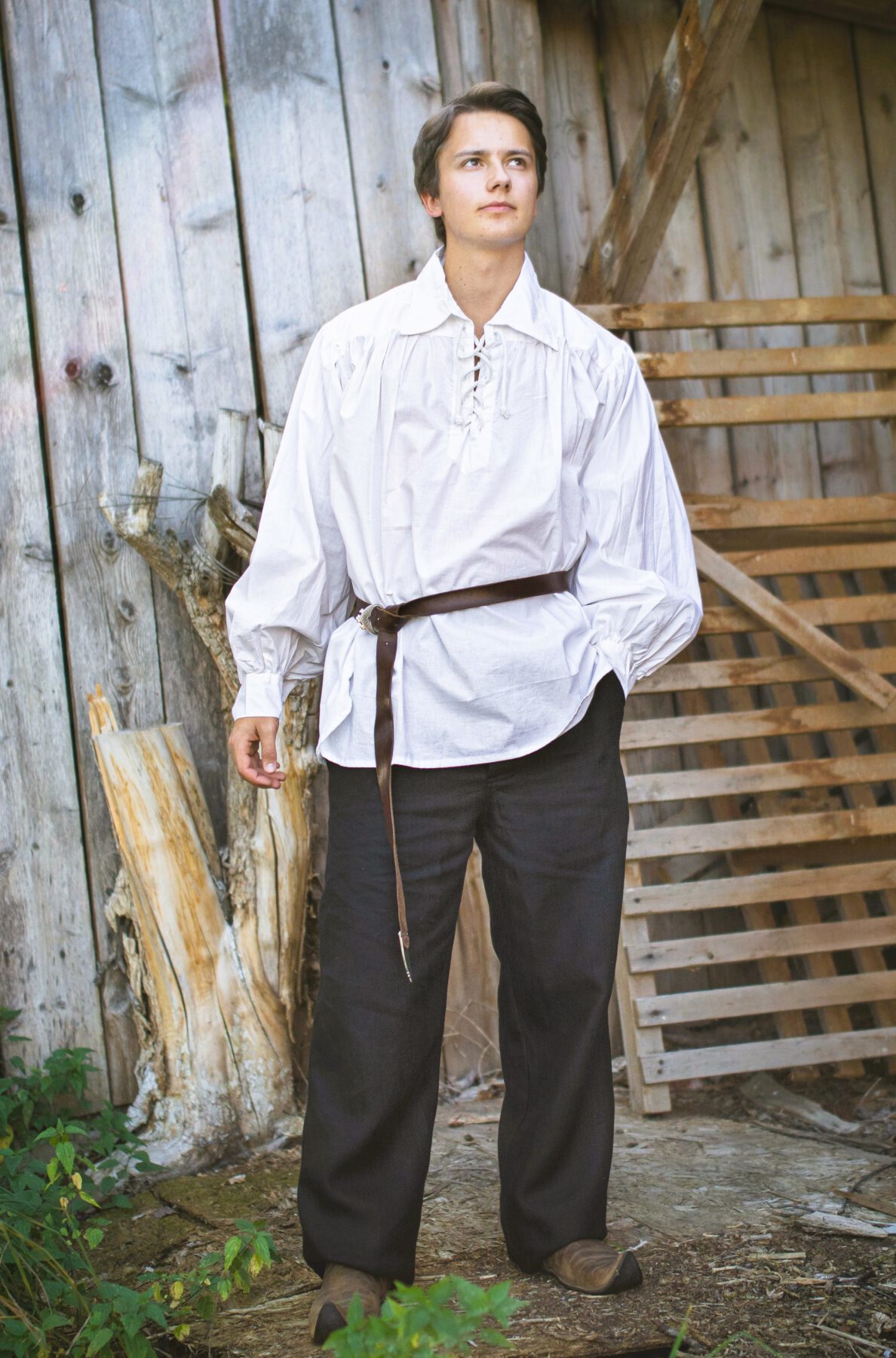 Renaissancehemd Piratenhemd mit spitzem Kragen Vincent – Bild 2