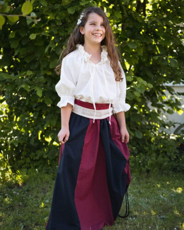 Zweifarbiger Baumwollrock für Kinder Modell Nina