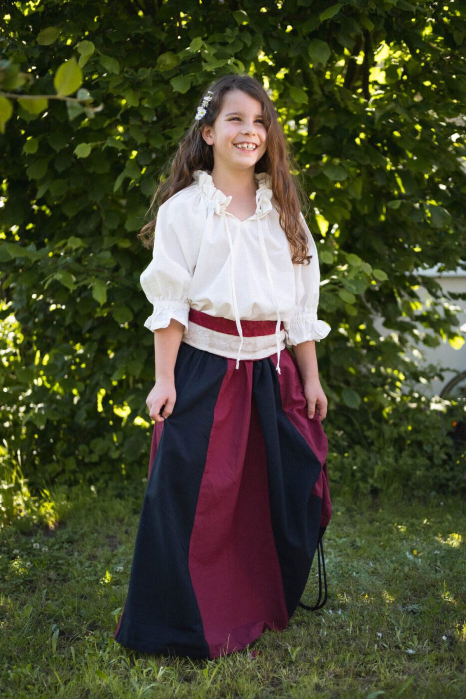Zweifarbiger Baumwollrock für Kinder Modell Nina
