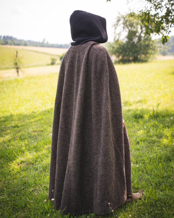 Virgin wool cape with round hood model Dorian