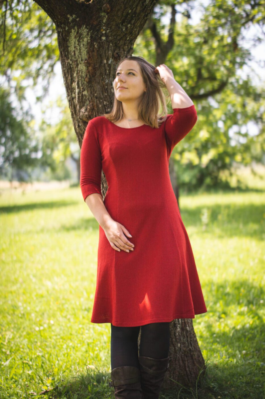 Kleid Julia aus Schurwolle in Rot