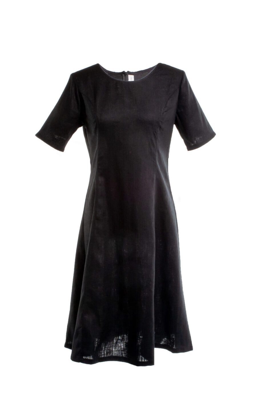 Sommerliches A-Linien-Kleid Modell Juliane in schwarz