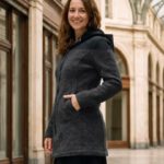 Wollwalk-Mantel mit Kapuze Modell Daniela - Thumbnail Image 2