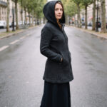 Wollwalk-Mantel mit Kapuze Modell Daniela - Thumbnail Image 7