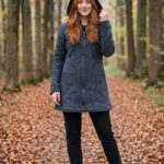 Wollwalk-Mantel mit Kapuze Modell Daniela - Thumbnail Image 1