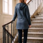 Wollwalk-Mantel mit Kapuze Modell Daniela - Thumbnail Image 4