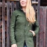 Wollwalk-Mantel mit Kapuze Modell Daniela - Thumbnail Image 3